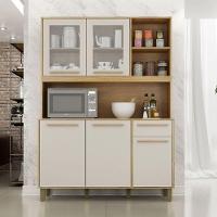 Cozinha Rubi 5 Portas 1 Gaveta Cinamomo Com Off White Valdemoveis Cinamomo Com Off White - 2