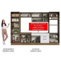 Armário De Cozinha Completa 330cm Rustic/branco Agata Madesa 02 Rustic/branco - 7