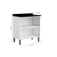 Kit de Cozinha Modulada 4 Peças Evidence  (2 Armários + 2 Balcões) C4P58 Branco - Bertolini