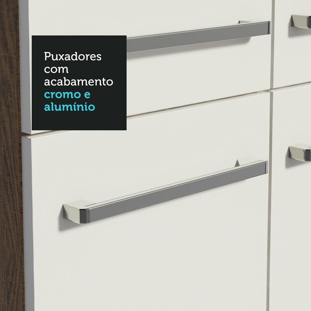 Armário De Cozinha Completa 293cm Com Pia Rustic/branco Emilly Madesa 09 Rustic/branco - 7