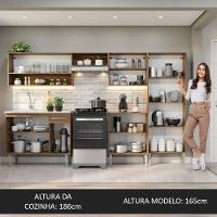 Armário De Cozinha Completa 293cm Com Pia Rustic/branco Emilly Madesa 09 Rustic/branco - 6