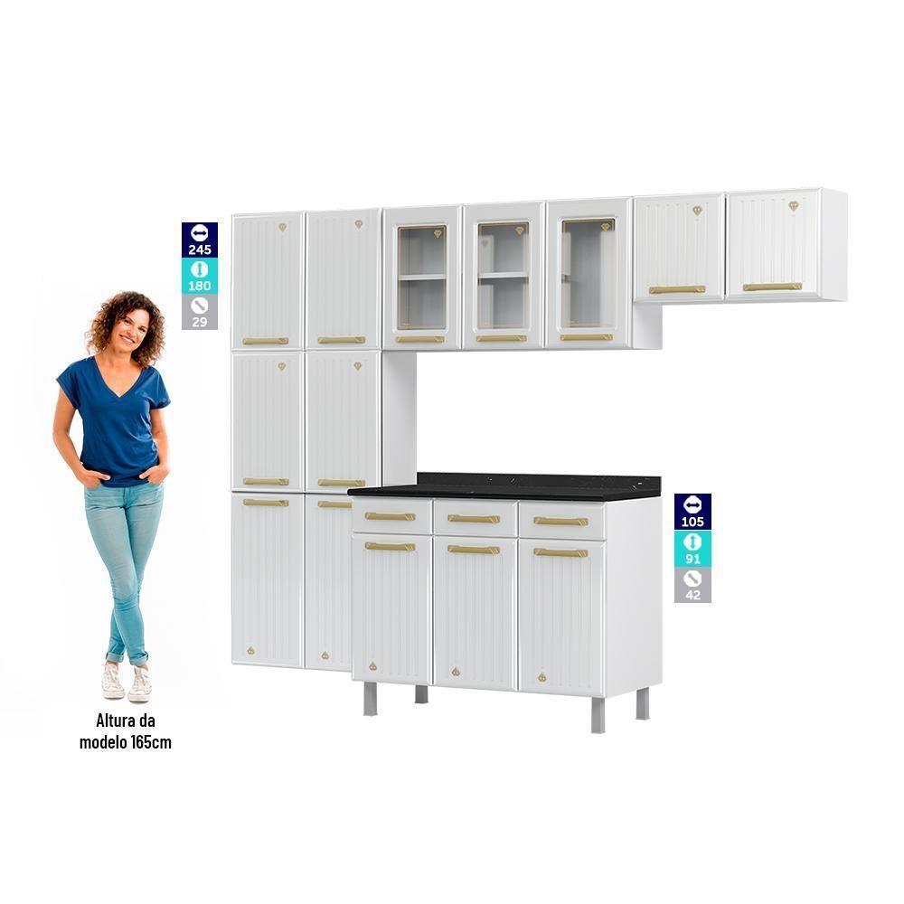Cozinha De Aço Completa Telasul Diamante 4Pçs 3Vd Branco - 8