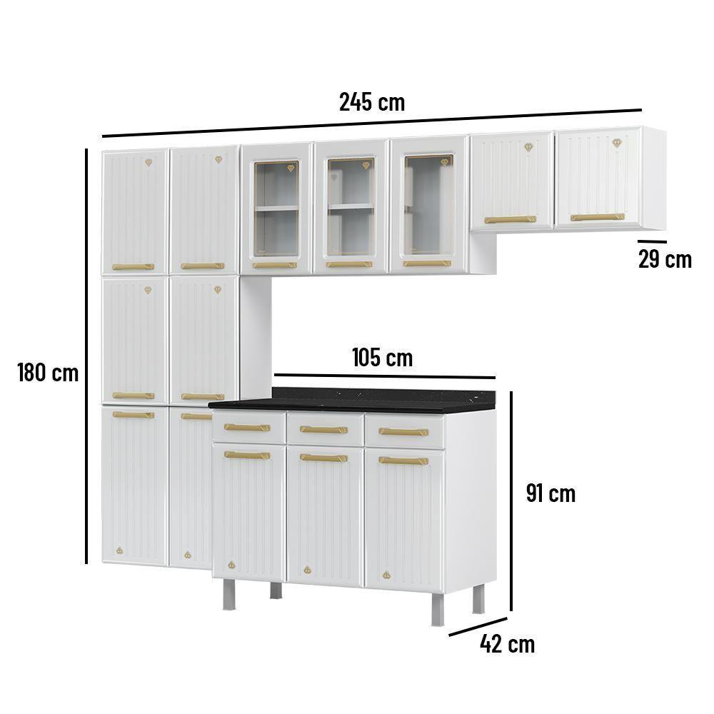 Cozinha De Aço Completa Telasul Diamante 4Pçs 3Vd Branco - 9