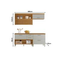 Kit De Cozinha Completa 3 Peças Princesa (2 Balcões + Aéreo) C3p22 Freijo/off White - Nesher - 10