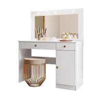 Penteadeira Camarim Com Led 2 Gavetas 1 Porta Branco Bella - 2