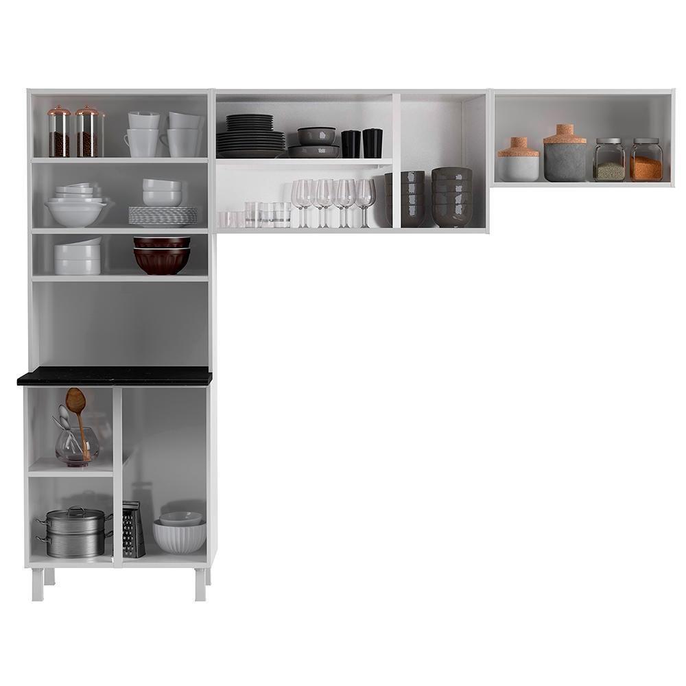 Cozinha De Aço Compacta Telasul Diamante 3Pçs Branco/Preto - 3