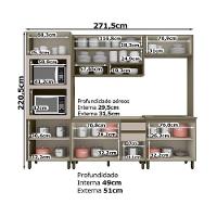 Cozinha Completa Connect (2 Aéreos, 2 Balcões, 1 Paneleiro, 2 Complementos) 7pçs Duna/cristal - Henn - 9