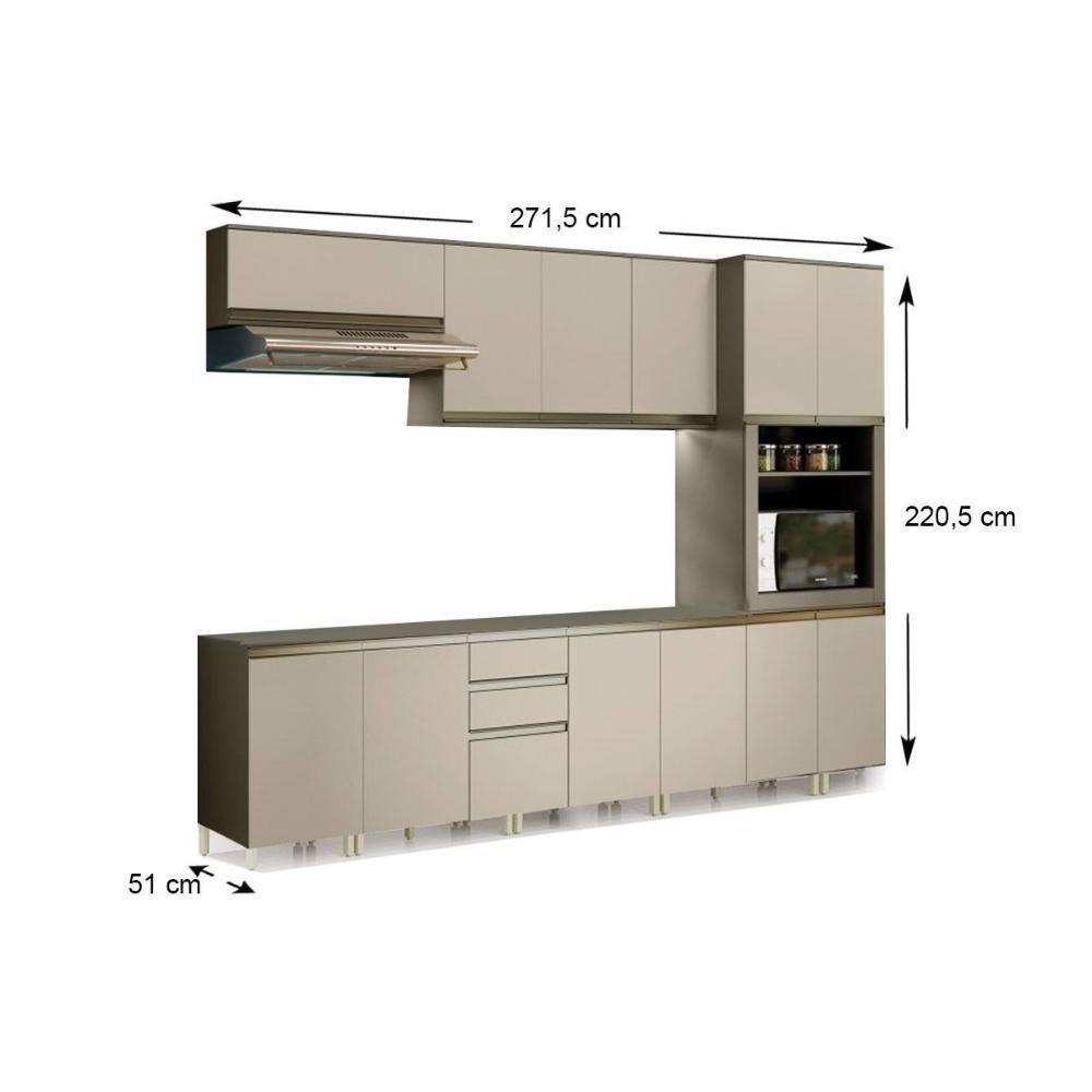 Cozinha Modulada Completa 6pçs 2 Armários 2 Balcões 1 Paneleiro 1 compl. C6P03 Duna/Cristal Henn - 7