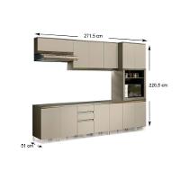 Cozinha Modulada Completa 6pçs 2 Armários 2 Balcões 1 Paneleiro 1 compl. C6P03 Duna/Cristal Henn - 7