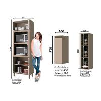 Cozinha Modulada Henn Connect 6pçs 1 Armário 1 Balcão 1 Paneleiro 3 Complementos C6P04 Duna/Cristal - 3