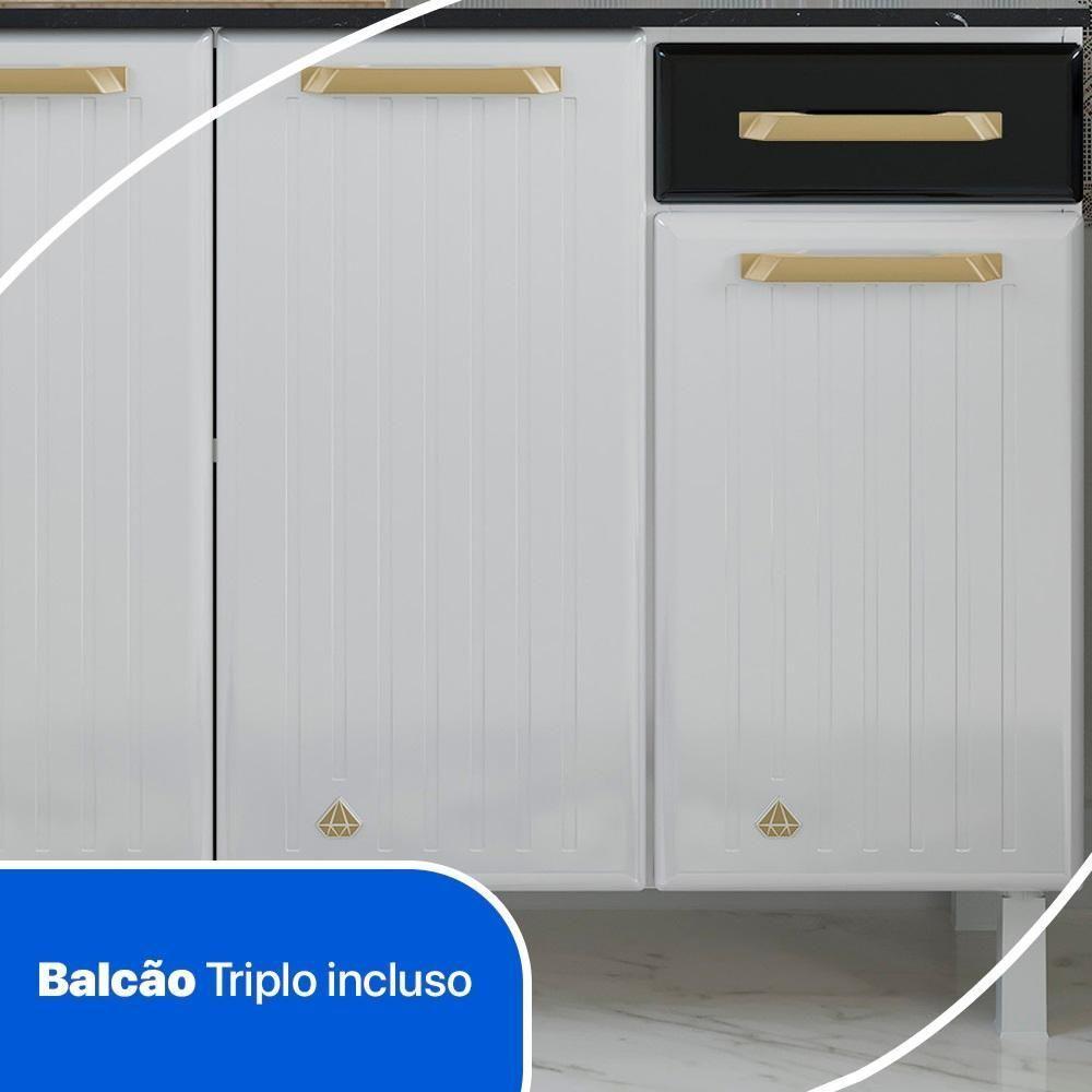 Cozinha De Aço Compacta Telasul Diamante 4Pçs C/ Kit Bco/Pto - 8