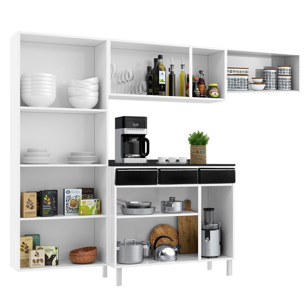 Cozinha De Aço Completa Telasul Diamante C/ Vidro 4Pçs Bco/Preto - 7