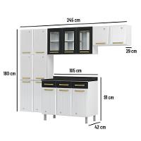 Cozinha De Aço Completa Telasul Diamante C/ Vidro 4Pçs Bco/Preto - 9