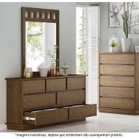 Penteadeira Em Madeira Maciça Com Espelho 7 Gavetas Orleans Castanho - Straub Web - 1