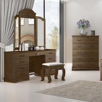 Penteadeira Em Madeira Maciça Com Espelho 9 Gavetas Eliane Castanho - Straub Web - 1