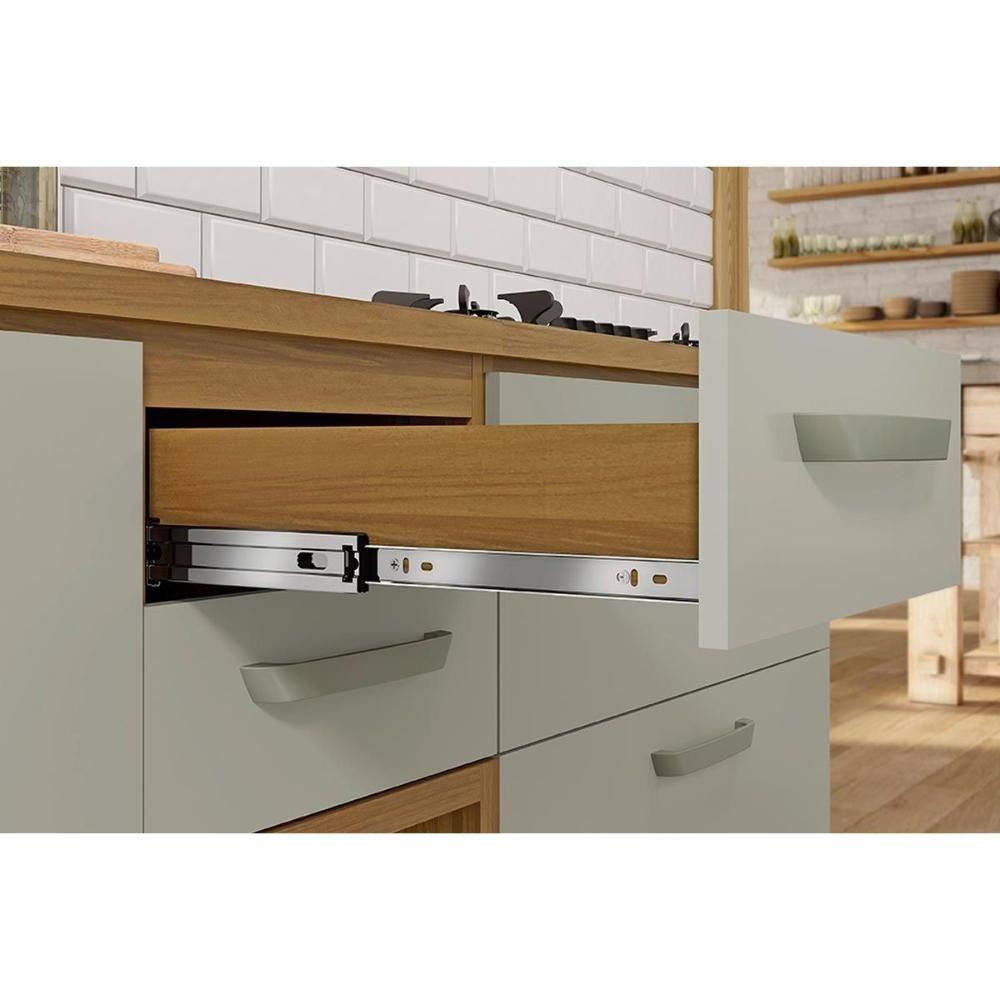 Kit De Cozinha Modulada 4pçs Princesa (2 Balcões + Aéreo + Paneleiro) C4P15 Freijo/Off White Nesher - 10