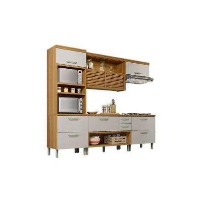 Kit De Cozinha Modulada 4pçs Princesa (2 Balcões + Aéreo + Paneleiro) C4P15 Freijo/Off White Nesher
