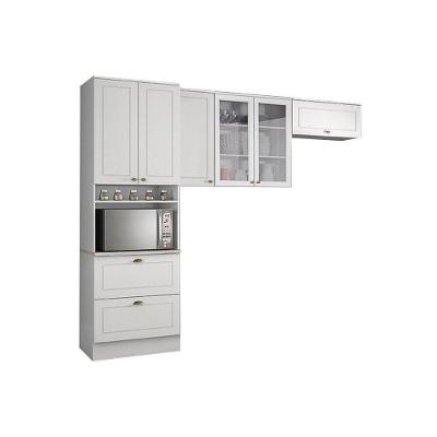 Kit de Cozinha Completa 3 Peças Americana CPT05 MDF 2 Portas 2 Gavetas Branco