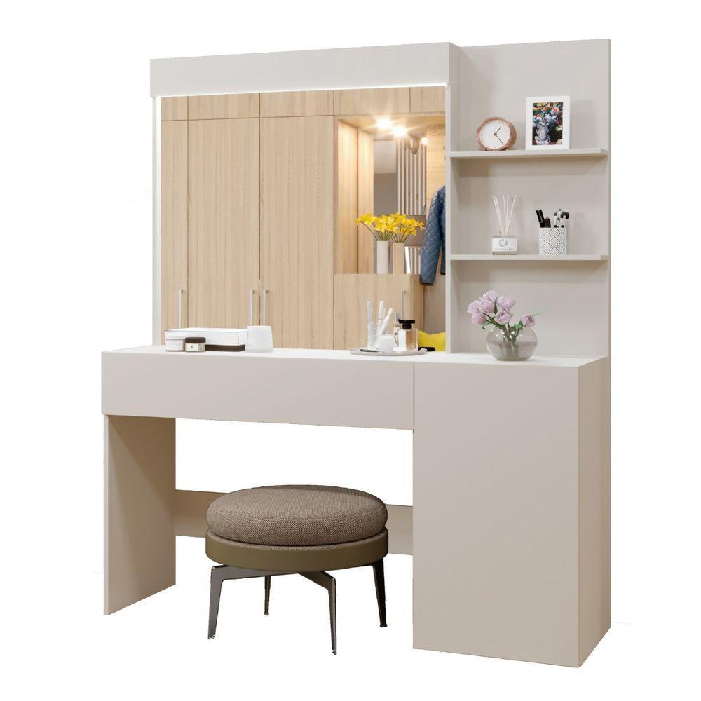 Camarim Londres 1 Porta 1 Gaveta Com Espelho Mavaular Off White - 1