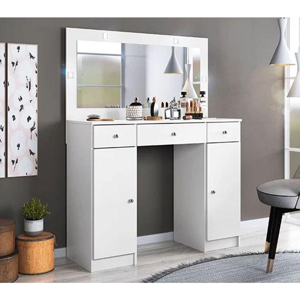 Penteadeira Camarim Com Espelho E Led 5950 Branco 220V - 1