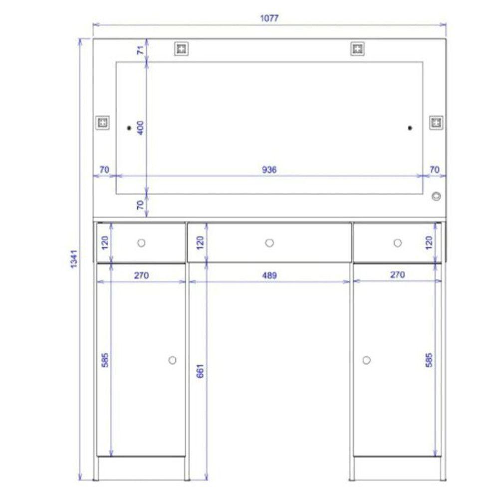 Penteadeira Camarim Com Espelho E Led 5950 Branco 220V - 2