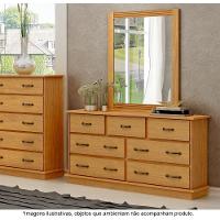 Penteadeira Em Madeira Maciça Com Espelho 7 Gavetas Júlia Mel - Straub Web - 1