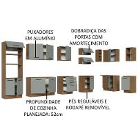 Armário De Cozinha Completa De Canto 499cm Rustic/cinza Agata Madesa 01 Rustic/cinza - 8