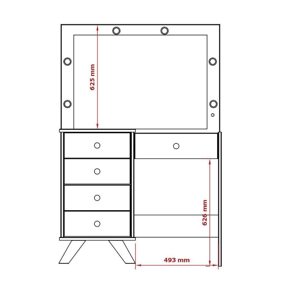 Penteadeira Camarim Com 05 Gavetas Mel Off White Patrimar - 2