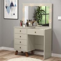 Penteadeira Camarim Com 05 Gavetas Mel Off White Patrimar - 1