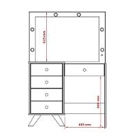 Penteadeira Camarim Com 05 Gavetas Mel Off White Patrimar - 2