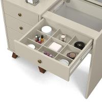 Penteadeira Camarim Com 05 Gavetas Mel Off White Patrimar