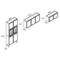 Cozinha Modulada Bertolini Estilo  3 Peças (2 Armários + 1 Paneleiro) CPT90 Cinza/Grafite - 3