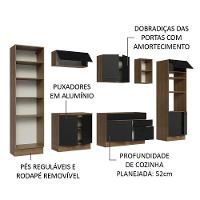 Armário De Cozinha Completa 330cm Rustic/preto Agata Madesa 02 Rustic/preto - 8