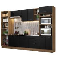 Armário De Cozinha Completa 330cm Rustic/preto Agata Madesa 02 Rustic/preto - 10