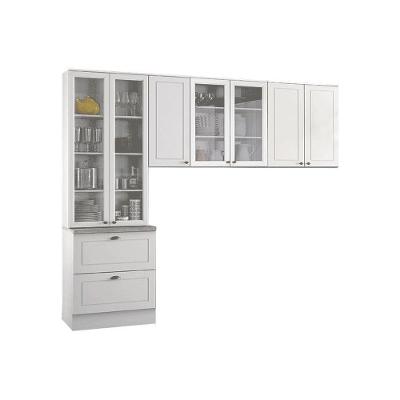 Kit de Cozinha Completa 3 Peças Americana  (2 Armários + 1 Paneleiro) CPT10 Branco - Henn