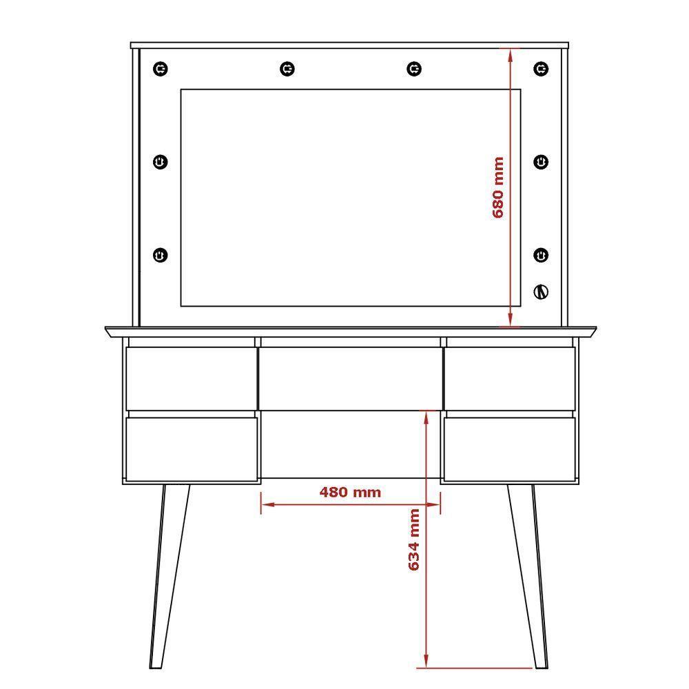 Penteadeira Camarim Com Espelho E Banqueta Strass Rosa - 1