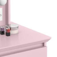 Penteadeira Camarim Com Espelho E Banqueta Strass Rosa