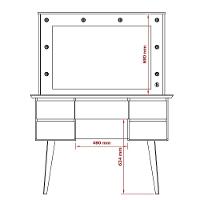 Penteadeira Camarim Com Espelho E Banqueta Strass Branco - 2