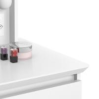 Penteadeira Camarim Com Espelho E Banqueta Strass Branco - 5