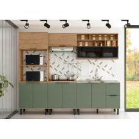 Cozinha Completa 9 Portas 3 Gavetas 100% Mdf Mx Móveis Toscana - Freijó/Jade