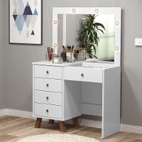 Penteadeira Camarim Com 05 Gavetas Mel Branco Patrimar