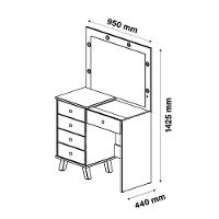 Penteadeira Camarim Com 05 Gavetas Mel Branco Patrimar - 5
