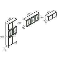 Cozinha Modulada Bertolini Estilo  3 Peças (2 Armários + 1 Paneleiro) CPT86 Cinza/Grafite - 3