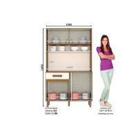 Kit De Cozinha Compacta Perla C/ 4 Portas E 1 Gaveta 105cm Nature/off White - Henn - 3