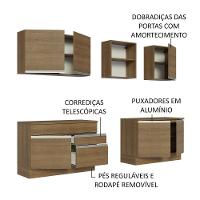 Armário De Cozinha Completa 240cm Rustic Glamy Madesa 06 Rustic - 8