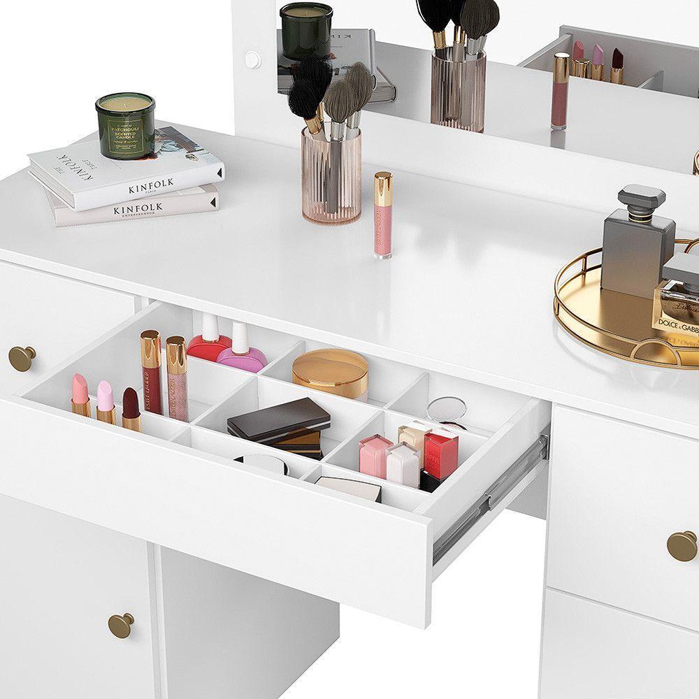 Penteadeira Camarim Com Led E Espelho Sonhos Branco 990440 - 2