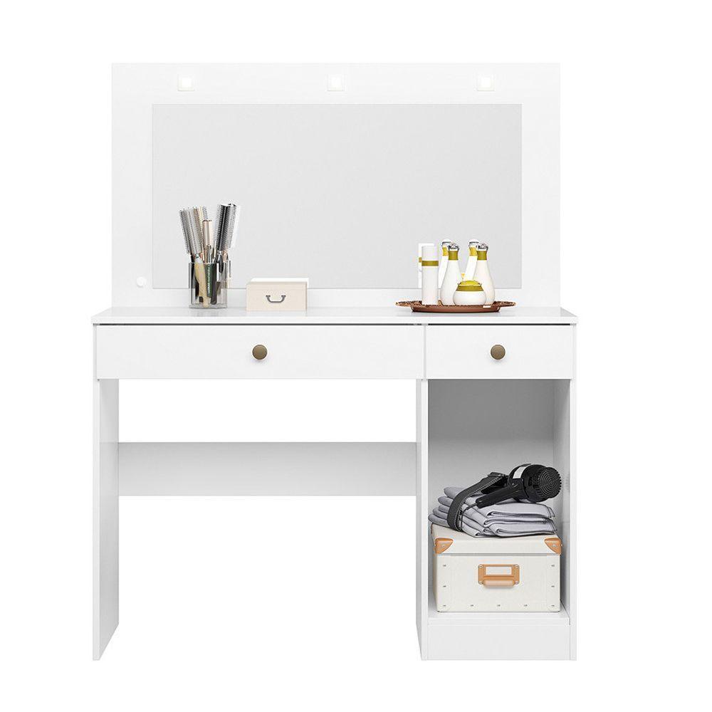 Penteadeira Camarim Com Led E Espelho Bella Branco 991440 - 1