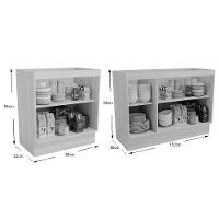 Cozinha Modulada Kappesberg Maxxi  6 Peças (2 Armários + 2 Balcões + 2 Complementos) C6P23 Nogal