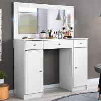 Penteadeira Camarim c/ Espelho 2 Portas 3 Gavetas Branco - 5