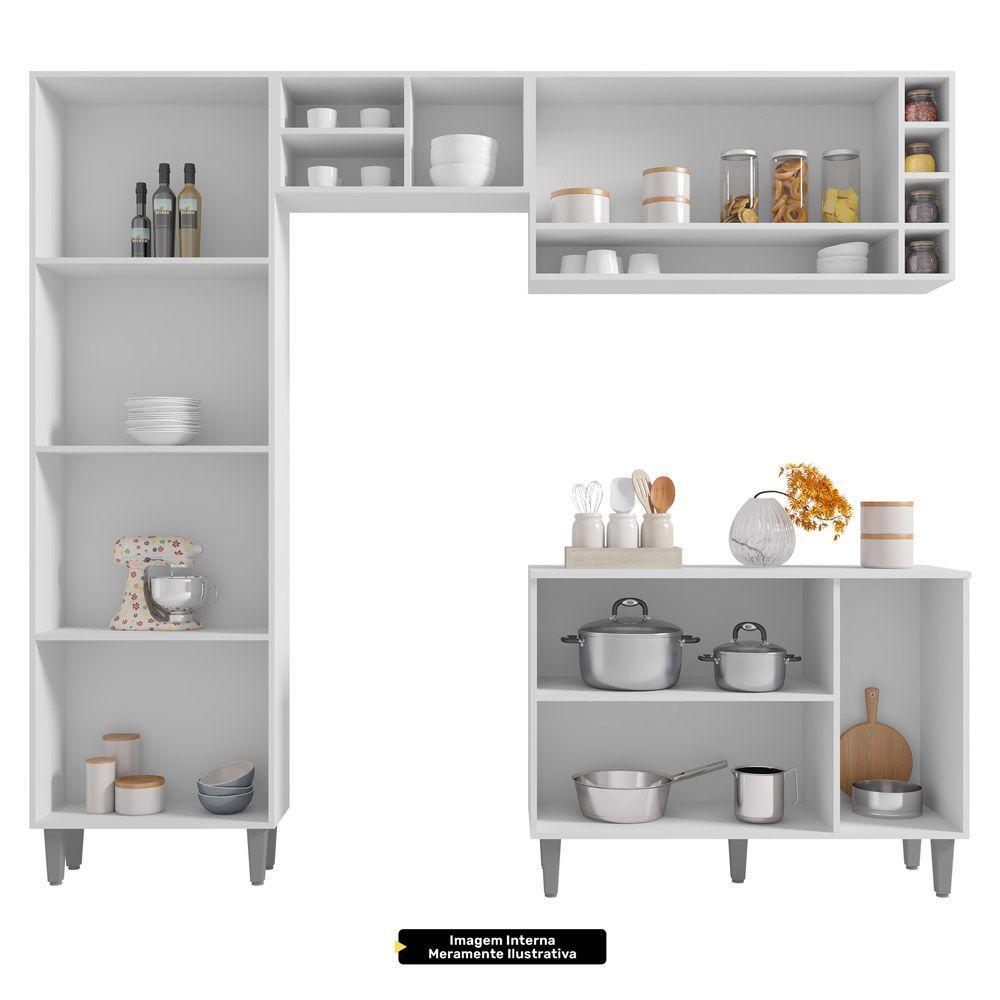 Cozinha Modulada Completa Vanessa 5 Peças 230cm Cinza Escuro - Desk Design - 5